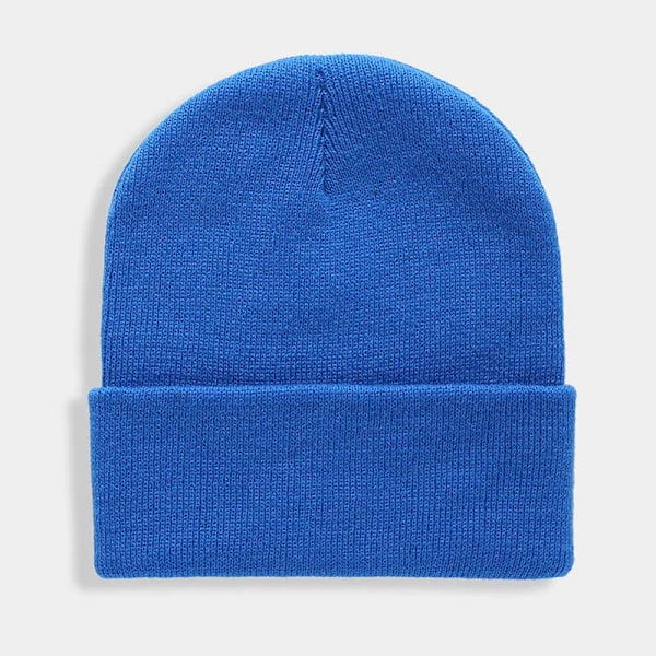 Unisex Solid Beanie - Höst & Vinter - Ullblandning - Mjuk & Varm - Stickad Mössa - Herr & Dam - Skullcap - Gorro - Skidmössa - 24 Färger Lake blue