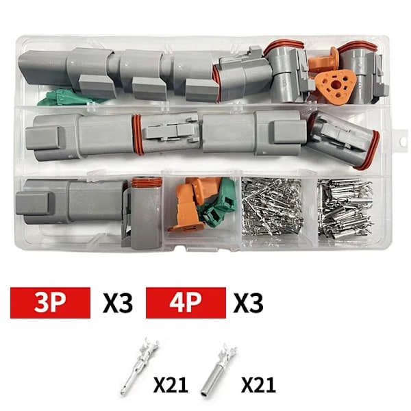 152 Pcs Deutsch Dt Serie Vattentätt Trådkopplingsats Dt06-2/3/4/6/12S Dt04-2/3/4/6/8/1 2P Bilförseglad Plugg Med Stiftboxan F sets 1 Sets