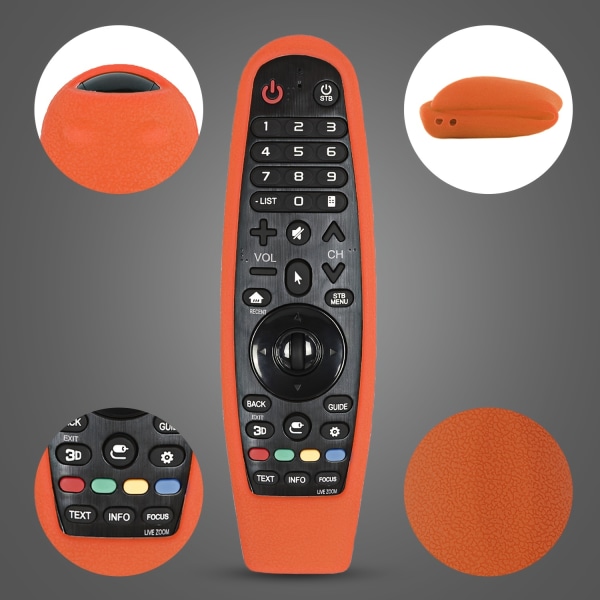 Stötsäkert cover för LG Smart TV-fjärrkontroll - kompatibel med LG Magic Remote AN-MR19BA/AN-MR18BA/AN-MR650/AN-MR600 Orange