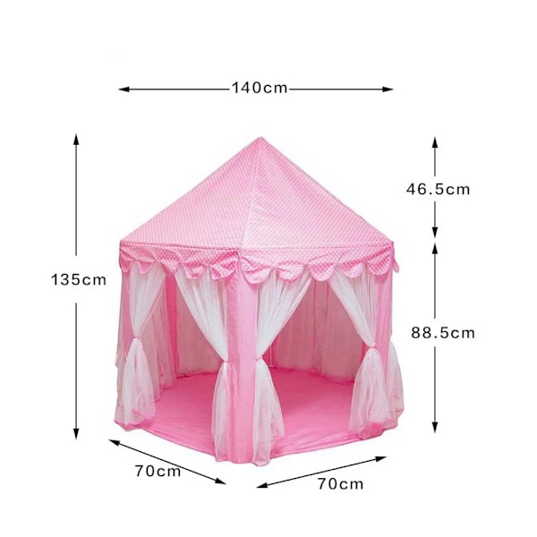 Bärbara Barn Leksaker Tipi Tält Prinsessa Rosa Flicka Slott Lek Hus Barn Liten Hus Fällande Spelparti Slott Om only one tent4