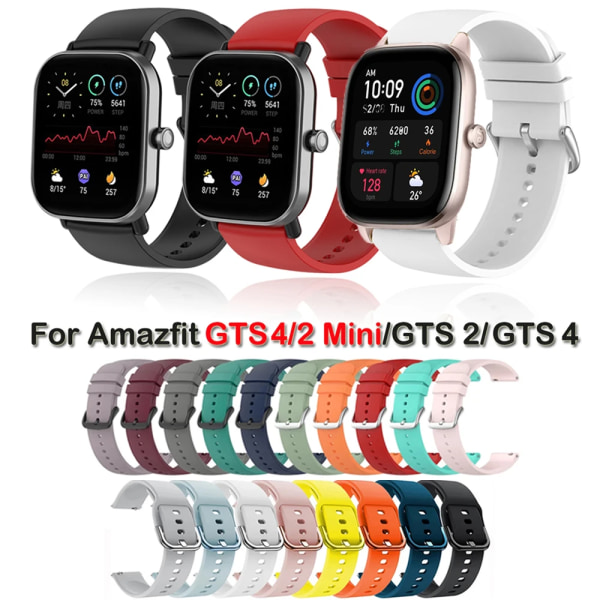 Ersättningsrem för Amazfit GTS 4/2 Mini-rem Silikonrem för Amazfit GTS 3/4-rem för GTS 2-rem Armband Klockarmband Grey 20mm For GTS 4 MINI