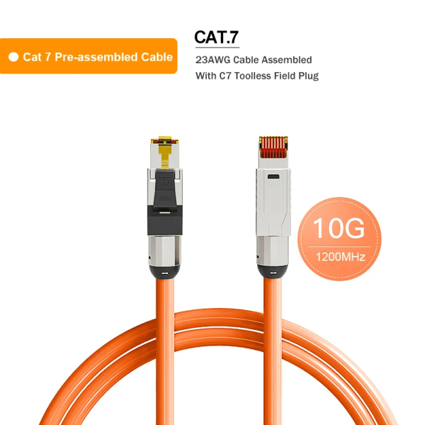 Linkwylan-kabel för anslutning av Ethernet Premium RJ45, patch réseau pre-politique, SFTP Cat8 40GBit Cat7 Cat6a 10G Cat 7 10Gbps 15m