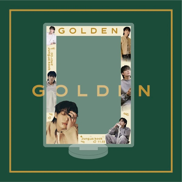 Kpop Idol JK Nyt Album GOLDEN Akryl Foto Billedramme Kort Display Stativ Hjem Dekoration Skrivebords Ornamenter Gave C