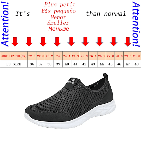 Herre Sneakers Åndbar Mænd Casual Sko Udendørs Icke-Slipt Mandlige Loafers Gå Let Mode Mand Tennis Gratis Forsendelse black white 47