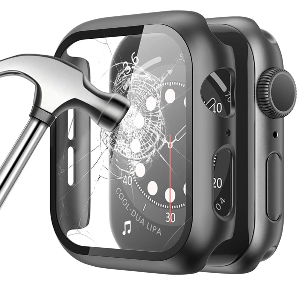 Glas+ cover för Apple Watch case 45 mm 41 mm 44 mm 40 mm 42 mm iWatch Tillbehör Skärmskydd Apple watch series 3 4 5 6 SE 7 8 black 42mm series 321
