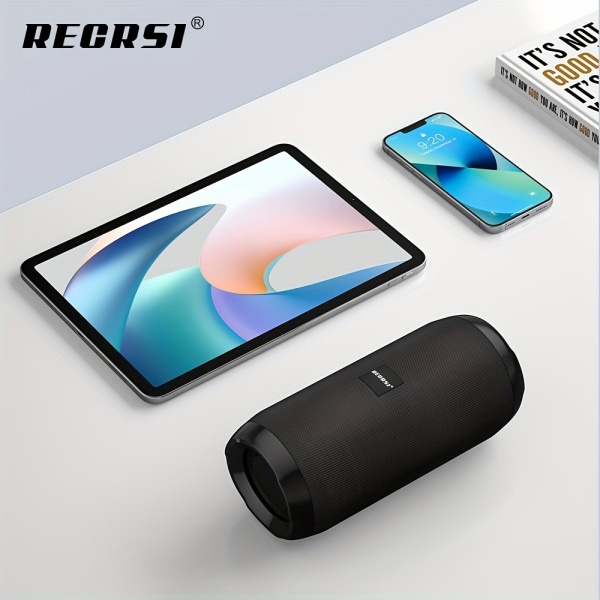 RECRSI trådlös högtalare, bärbar stereohögtalare med djup bas för USB/TF-kort/AUX, äkta trådlös stereohögtalare inomhus och utomhus Blue
