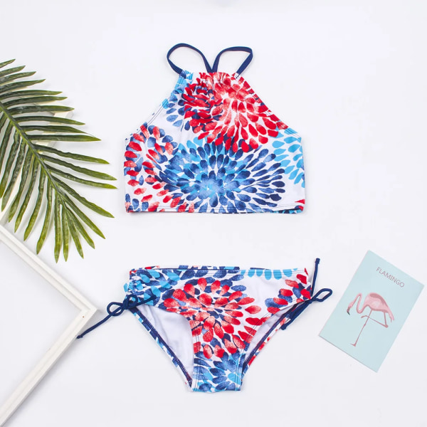 Multi Barn Flickor Barn Bikini Set 2023 Flickor Barn Baddräkt Baddräkt Sommar Baby Barn Biquini Infantil Baddräkt deep blue 13-14 years