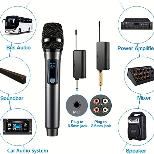 LMBGM W-4 Trådlös uppladdningsbar mikrofon Hemma En till Två KTV Utomhus Bärbar Sångprestanda Mikrofon Handhållet mikrofonsystem