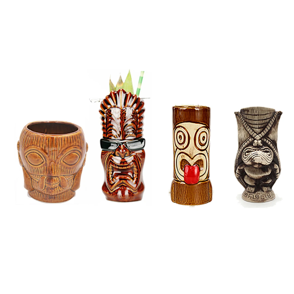 Tiki Muggar Keramiska Hawaiianska Luau Party Muggar Dryckesglas, Söta Exotiska Cocktailglas, Tiki Bar 410ml 250-660ml