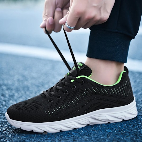 Nye Atletiske Sko Til Mænd Sko Sneakers Sneakers Sneakers Sneakers Åndbar Tennis Gå Fitness Mænd Sko Black green 38