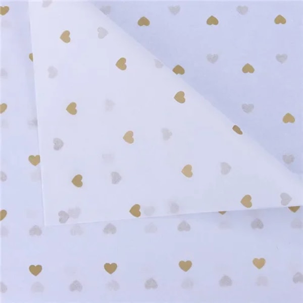 10 arkkia/erä 50*70 cm lahjapaperia DIY-käsintehtyjä tähtirakkauspilkkupaperia kukkapakkausmateriaalia Gold-love-White