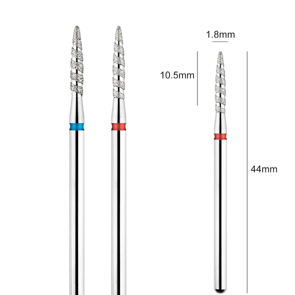 TP 2 stk. Diamant Negleboremaskine Fræser til Manicure Rotations Bits Neglebånd Rengøring Tilbehør Neglefiler Kunstværktøjer TP-263LX-021 Mixed