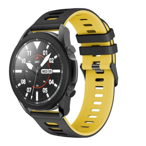 22 mm 20 mm silikonrem för Huawei Watch 4/3/GT3/2 Pro Samsung Watch 6/5/4/3 Gear S3 Armband Armband Amazfit GTR/GTS 4 bälte Black yellow Strap width 22mm