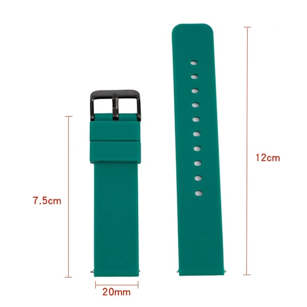 12/14/16/18/20/22/24mm Silikon Snabbspänne Armband för Samsung Galaxy 6 4 5 Pro Huami Huawei Garmin Smartwatch Army green S 20mm