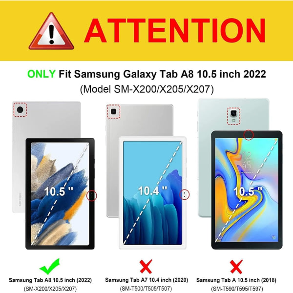 Tangentbord för Samsung Galaxy Tab A8 10,5” 2021 (SM-X200/X205/X207)