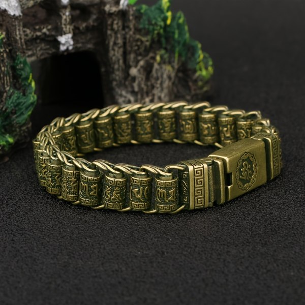 1 st Koppararmband, Watch Buddhistiska Trendiga Herrtillbehör Smycken, Retromode Herrarmband Brass Bracelet