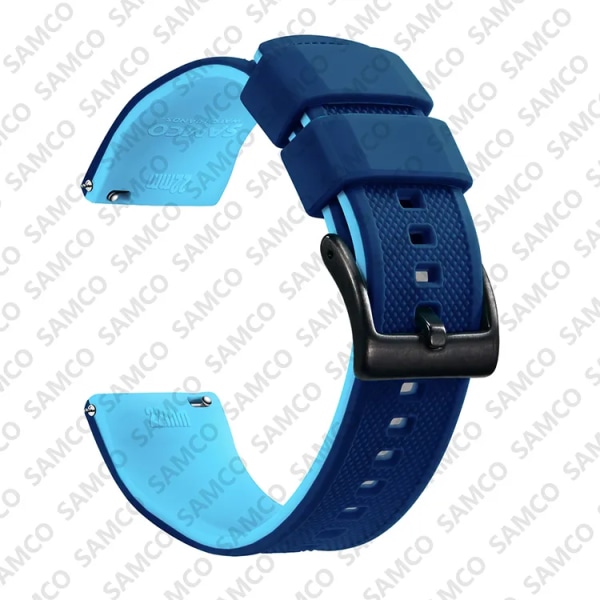 Premium silikon watch Quick Release gummi watch 18 mm 20 mm 22 mm watch Byte av watch Sapphire Blue 2
