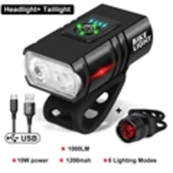 Genopladelige for- og baglygter til cykler | Lampe Velo Puissante Rechargeable Led - Ny Lamp set B