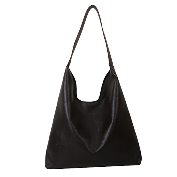 Western-Style Taske Tote Bag Kvinders 2023 Ny Fashion Solid Farve Tekstur Skuldertaske Årets Populære Underarmstaske Brown