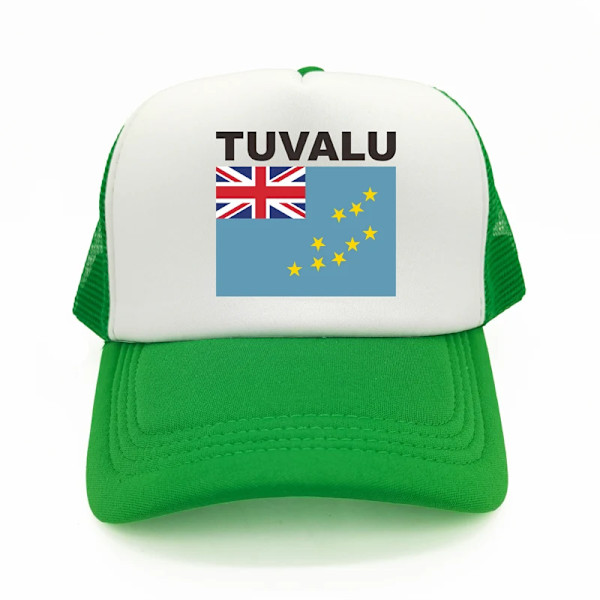 Tuvalu Trucker Cap Sommer Mænd Cool Land Flag Hat Baseball Caps Unisex Udendørs Mesh Net Caps Ivory