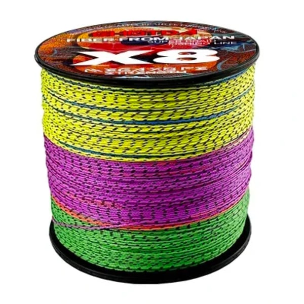 Super 8 Strands Vinter Isfiske Linje 500m PE Flätad Saltvatten Havsfiske 8.2-35.8KG Stark Resistent Väver 0.14mm-0.50mm Speckle Multicolor 0.28MM-39LB-18.1KG