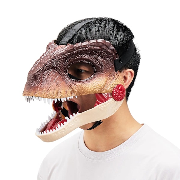 Rolig Dinosaur Mask Dino Mask Rört Käk Halloween Mask Dinosaur Huvud Ansiktsmask Rörliga Munn Party Cosplay Rekvisitar A