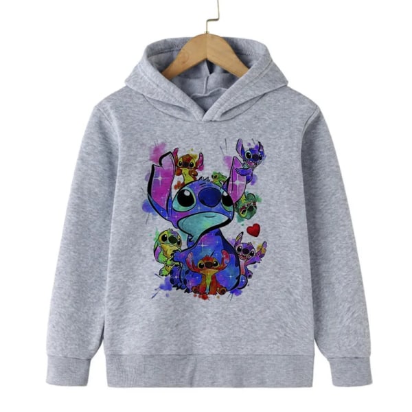Manga Rolig Anime Stitch Hoodie Barn Tecknad Kläder Barn Flicka Pojke Lilo and Stitch Sweatshirt Hoody Baby Casual Topp 3263 150CM