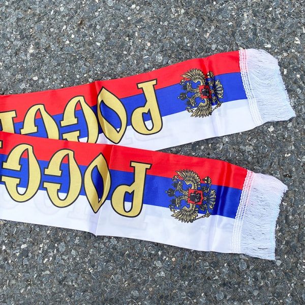 14*130cm ryska flaggan Custom Scarf fotbollslag Scarf Printing Satin Russian banner Blue and White Stripe 14 x 130cm