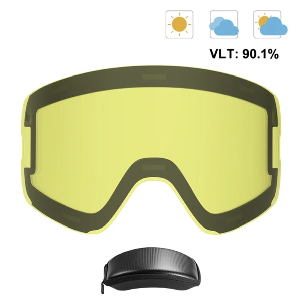 Magnetiska skidglasögon män Snowboardglasögon dubbla lager lins Anti-dim UV400 snöglasögon dam snöskoter skidglasögon OTG ZM030 Pink Lens