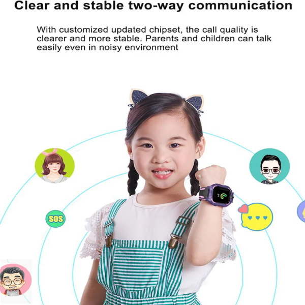 Q19 Kids Smart Watch 2G Sim-kort LBS Tracker SOS Kamera Barn Mobiltelefon Röstchatt Smartwatches Math Game Ficklampa A