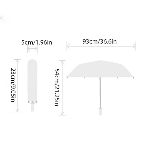Transparent Paraply Folding Paraply Automatisk Transparent Tre-vikt Paraply Light Pink