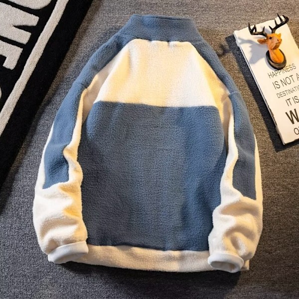 Hösten Och Vinter Lamm Ner Bomulls-Padded Rock Män Rock Fleece-Lined Förtjockade Bomulls Rock Pojkar 2023 203 Nya Vinterkläder Bomullspadda Kläder Blue XL