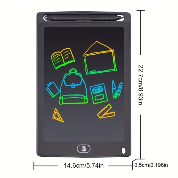 1 st 21,59 Cm modell LCD-tekniker Handskriftsblock, digital målningsplanka Födelsedagspresenter Ritbrädor Skola Pedagogiska skrivtavlor Black