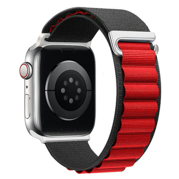 Alpine Loop-armband för Apple Watch Ultra 2, 49 mm, 44 mm, 40 mm, 45 mm, 41 mm, 42 mm, 38 mm, 45 mm, armband correa iWatch serie 9, 8, 7, 6, se black red 42mm 44mm 45mm 49mm