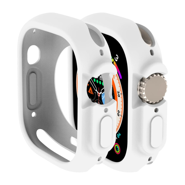 Cover För Apple Watch ultra 2 49mm 44mm 40mm 45mm 41mm 42mm 38 Tillbehör Silikon Bumper Protector iWatch serie SE 4 3 6 7 8 9 white 42mm series 321