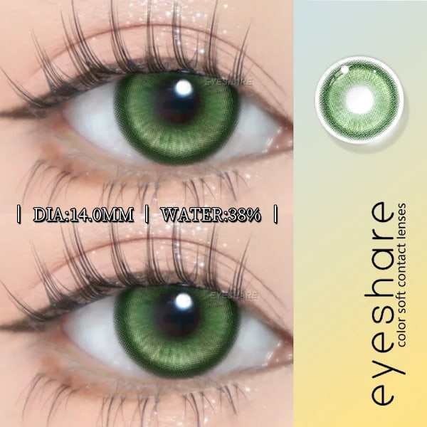 Eyeshare 1Pair Cosplay Färgade Kontaktlinser Blå Färgglada Röda Kontaktögon Anime Kontakt Gröna Linser Hallowee En Rosa Kontakter MADRID-GREEN