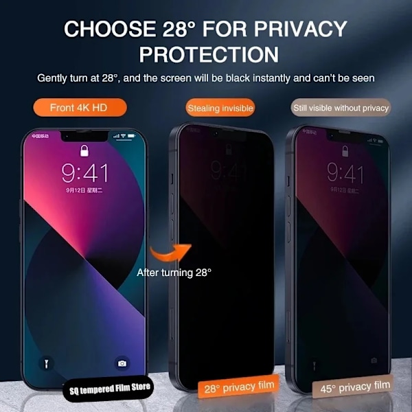 4 kpl Näytönsuojat iPhone 15 14 13 Pro Max 15 14 Plus 13 12 Mini 11 Pro Xs Max Xr Privacy Karkaistu Lasi For iPhone 15 4Pcs