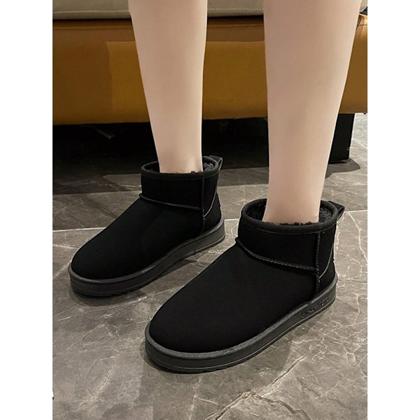 Kvindernes Vintersko, Fleece For, Tyk & Varm, Anti-Slip, Udendørs Beklædning Black CN40