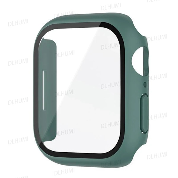 Hærdet glas til Apple Watch 9 8 44Mm 40Mm 42Mm 38Mm 41Mm 45Mm Pc Stødpude Skærmbeskytter Case Iwatch-serien 7 6 5 3 Se. Official green Series 123 42MM