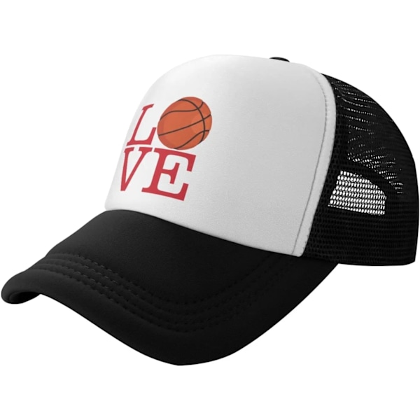 Love Basket Hat Vuxen Mesh Cap För Män Kvinnor, Justerbar Sommar Utomhus Trucker Hat Baseball Cap För Solskydd Black cap