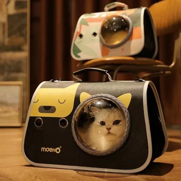 Bärbar hopfällbar axelväska Pet Space Kapsel resväska för katter Petkit Ryggsäck Transport Transparent tillbehör Transportband Cat G