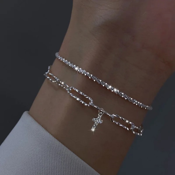 Fashion Silver Color Sparkling Adjustable Bracelets for Women Elegant Gypsophila Fine Bracelet New Wedding Party Jewelry Gifts 2