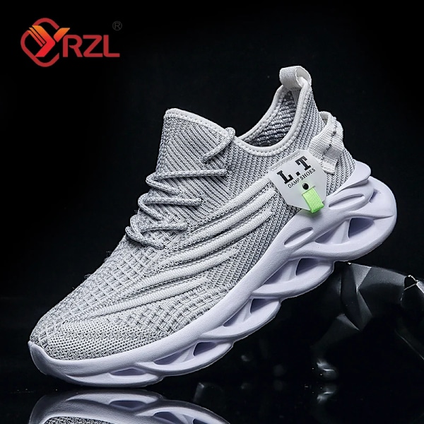 Yrzl Män Sport Running Black Jogging Skor Casual Sneakers Utomhus Andas Mesh Kvinnor Lätt Stötabsorption Svarta Tennis. White 46