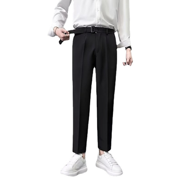 Liten Kostym Byxor Mäns 2023 Höst Och Vinter Nya Lösa Drooping Slim Fit Knäppad Casual Byxor Mode Brand Street Su Byxor Khaki 34