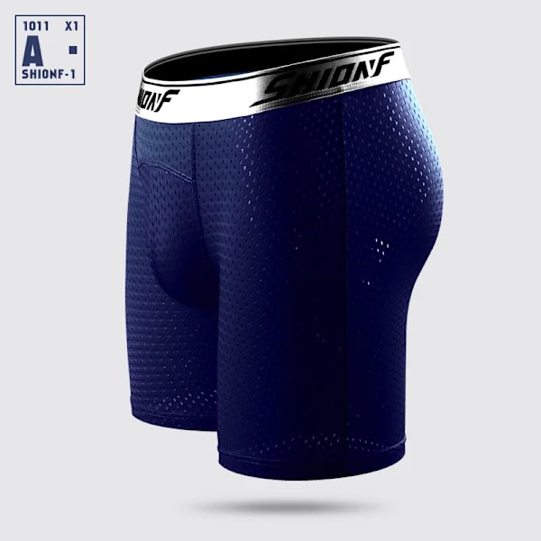 Sommer Mænd Koldt Glat Undertøj Ice Silk Solid Sport Løber Løs Undertøj Lange Ben Boxer Plus Størrelse Mode På Ny Blue XXL