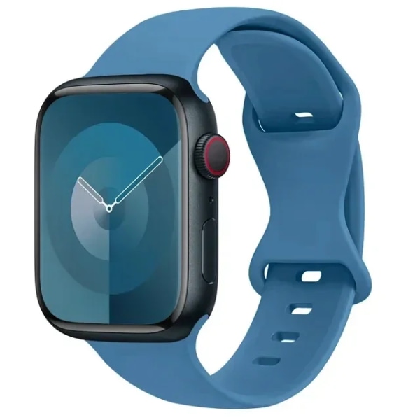 Silikonrem för Apple Watch -band 44mm 41mm 45mm 40mm 49mm 42mm 38mm Sportarmband correa iwatch Series Ultra 8 7 se 6 5 4 3 36 denim blue 42 44 45 49 mm S-M