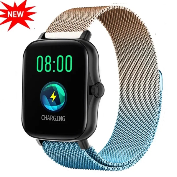 20mm/22mm Milanese band För Amazfit GTS/4/2/2e/3/GTS2 Mini/GTR 47mm/GTR 4/3/ Pro Metal Watch Armband Amazfit bip /U/S/lite rem Rose Gold Blue 22mm