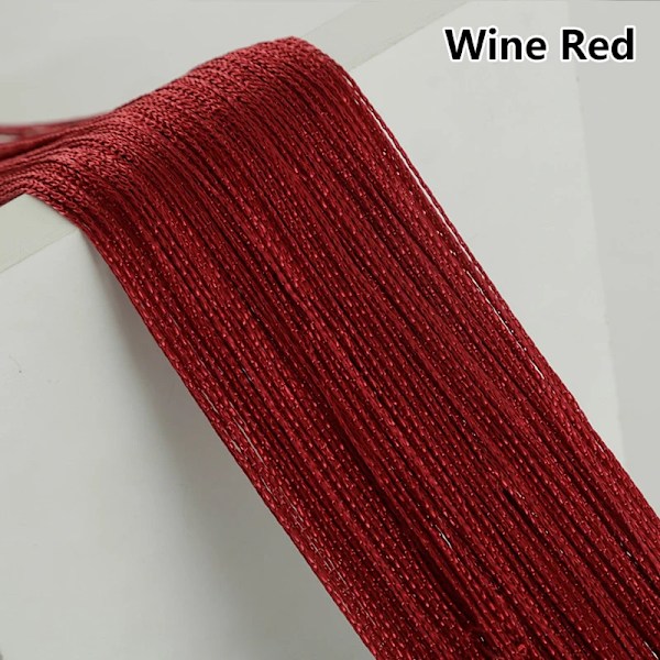 Ikkunasoitin Ripustuslinja Verho Stripe Näyttö Nauha String Divider Blind Olohuoneen Ovi Seinäpaneeli Tassel Rivi wine red 100CM X 200CM