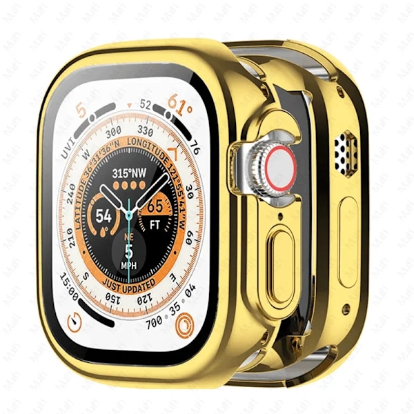 TPU Full Cover för Apple Watch Ultra Case 49mm 42mm 44mm 40mm 38mm Skärmskydd iWatch serier 9 8 7 6 5 4 3 SE fodral 45 41mm 8 gold 41mm Series 7 8 9