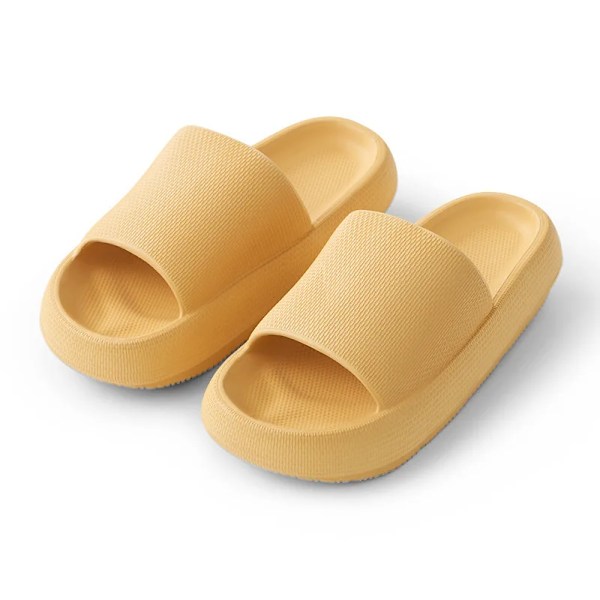 2024 Sommer Tøfler Til Mænd Kvinder Eva Blød Bund Tøfler Indendørs Hus Slides Flade Sandaler Udendørs Strand Sko Mand Flip Flops B-Yellow 3.6cm 40-41 (fit 39-40)